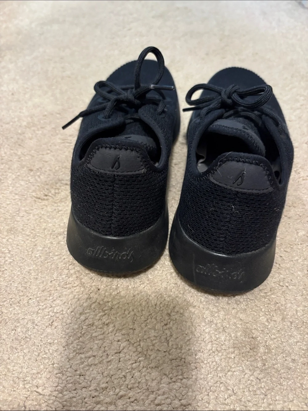 allbirds Black Knit Lace-Up Sneakers